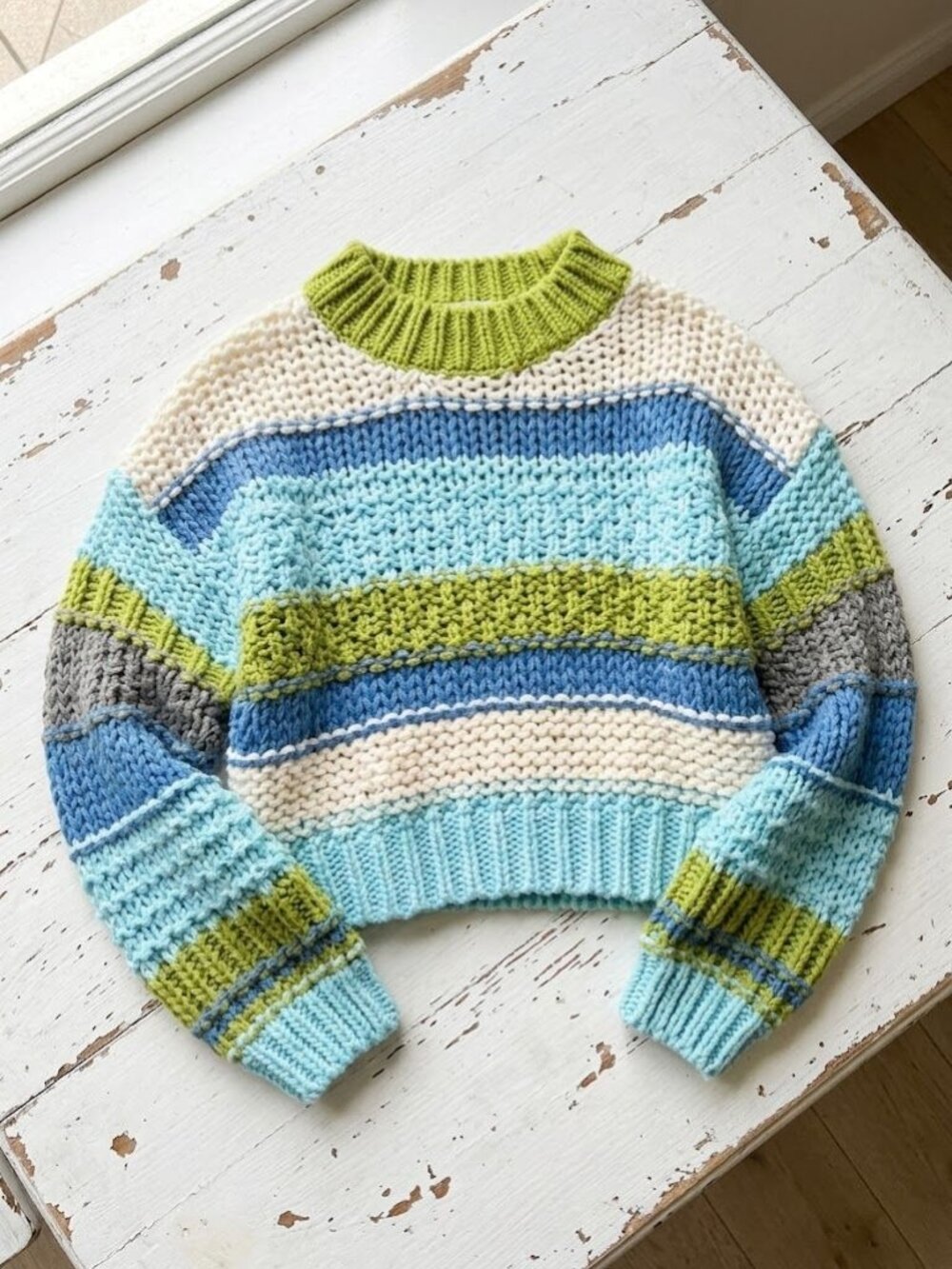 Coastal Horizon Striped Sweater - Multicolor Knit Pullover